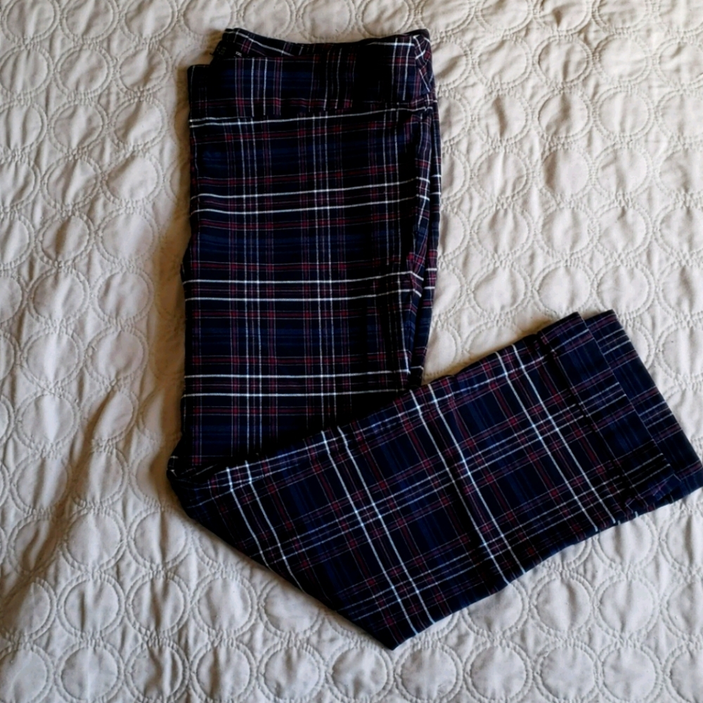 7th Avenue Plaid ankle pants